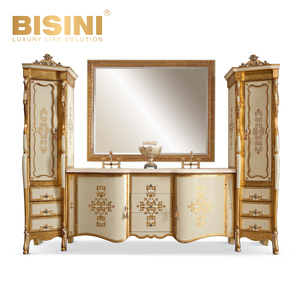 Armadietto da <span class=keywords><strong>bagno</strong></span> in stile retrò in stile europeo con specchio lussuoso Villa espositore armadietto da <span class=keywords><strong>bagno</strong></span> elegante Vintage con specchio - Product Image 1