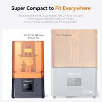 Impresora 3D HALOT-R6 de Aluminio y Resina, Completamente Ensamblada, Color Naranja, para Niños y Principiantes, Fuente de Luz de Alta Precisión, Uso Doméstico