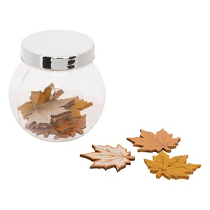 ENSEMBLE DE 9 PIÈCES EN BOIS EN FORME DE FEUILLE D'ORANGE 7,5X5 H. 7,5CM - Product Image 1