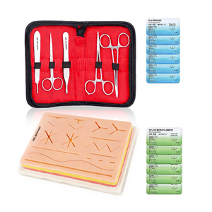 Stainless Steel Surgical Tools <b>Kit</b> Manikin Medical Veterinary Use Suture Practice Set for Medical Students with Silicone Pad - Product Image 1
