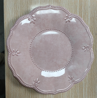 Assiettes Creuses En Relief De Luxe Vintage Bleu Rose Fleur Design Rosa Palace Style Mélamine Vaisselle Usage Domestique Fourniture Directe D'usine
