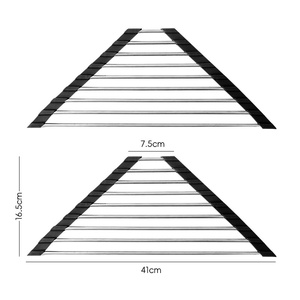Scolapiatti Triangolare Pieghevole in Metallo da Pavimento con Portapiatti, Portacucchiai e Portaspugne - Fornitura Diretta dalla Fabbrica - Product Image 1
