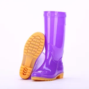 可重复使用PVC防滑男士雨靴蓝色长筒女士批发防水雨靴