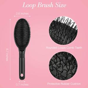 Professionnel <span class=keywords><strong>Boucle</strong></span> Perruque Brosse Extension De Cheveux Brosse Démêlant Brosse pour Remy Cheveux Humains et Synthétiques <span class=keywords><strong>Peigne</strong></span> À Cheveux Noirs - Product Image 3