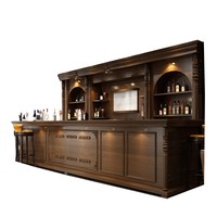 Comptoir de bar vintage en bois massif de style européen pour café, restaurants et magasins de thé au lait Comptoir de caisse incurvé en coin pour bar à eau