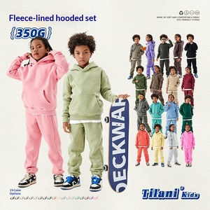 Marque de mode européenne américaine Maillard 350G Fleece à capuche uni pour garçons et filles pour l'automne et l'hiver - Product Image 3