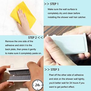 Attrape-cheveux mural en silicone pour douche et baignoire, protection et collecteur de cheveux, accessoire de bain pour éviter les blocages de drain - Product Image 3