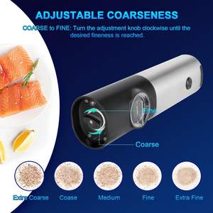 Molinillo de Pimienta Automático de Acero Inoxidable, Molinillo de Sal Eléctrico, Juego de Molinillos de Especias con Sensor de Gravedad - Product Image 6