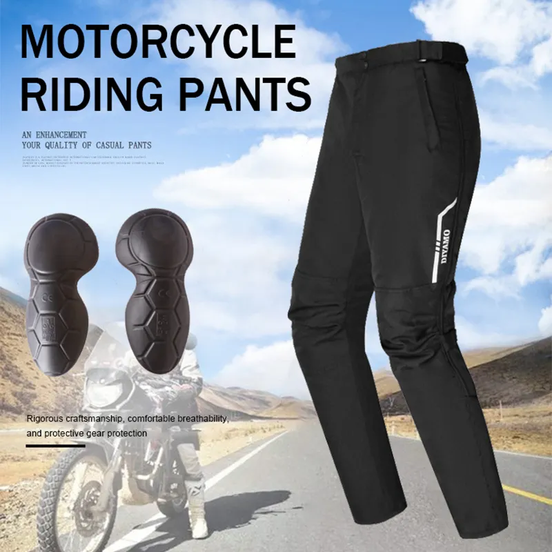 DIYAMO पुरुष ऑफ-रोड जींस सांस लेने योग्य पेशेवर सुरक्षा हटाने योग्य सुरक्षात्मक गियर फैशन मोटरसाइकिल पैंट