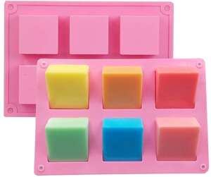 Molde cuadrado de silicona para jabón de <span class=keywords><strong>6</strong></span> cavidades, molde para hornear, molde para pasteles, galletas, moldes para dulces de Chocolate, bandejas para cubitos de hielo hechas a mano DIY - Product Image 5
