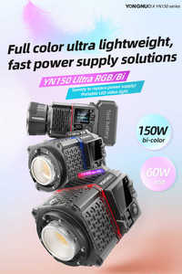 <span class=keywords><strong>YONGNUO</strong></span> YN150 Ultra <span class=keywords><strong>RGB</strong></span> 60W Mini Bowen Mount Portable LED Lumière photographique pour la prise de vue en plein air Enregistrement vidéo Plastique - Product Image 2