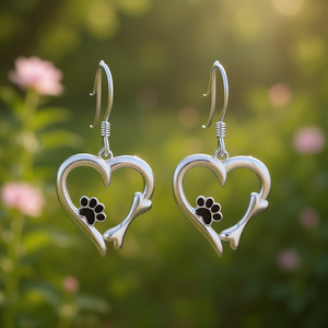 E3945 Orecchini pendenti a forma di cuore in oro bianco per donna, graziosi gioielli da regalo - Product Image 2