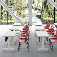 Table de formation mobile multifonctionnelle pliable de haute qualité SpaceUnited avec plateau en MFC pour les écoles et les hôtels