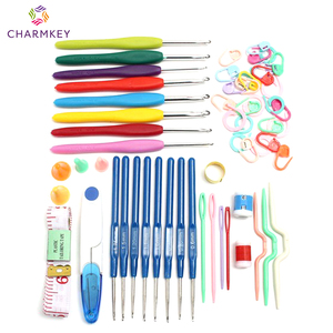 53 miếng Crochet handmade DIY đan công cụ Crochet mềm xử lý hộp móc may kim toàn bộ với các phụ kiện khác nhau - Product Image 1