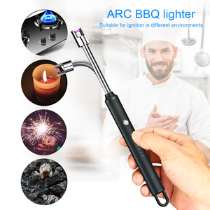 028 antivento Elettrico Ricaricabile Arco Più Leggero con LED di Visualizzazione Della Batteria Lungo Collo Flessibile USB Candele più leggero - Product Image 4