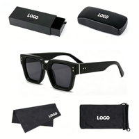 Lunettes de soleil vintage rétro personnalisées avec logo de marque pour hommes et femmes, monture rectangulaire orange, lunettes de soleil carrées tendance