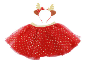 ชุดกระโปรงบัลเลต์ลายดาวพร้อมที่คาดผมกลิตเตอร์สีทองสำหรับเด็กผู้หญิง ตกแต่งด้วยฟอยล์รูปดาวสีทอง สำหรับงานปาร์ตี้วันค<span class=keywords><strong>ริ</strong></span>สต์มาส - Product Image 2