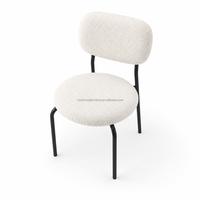 Fauteuil de salon classique confortable en polaire Teddy, fauteuil d'appoint avec structure en tube de fer robuste et mousse haute densité