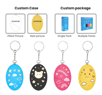Porte-clés d'alarme personnel publicitaire avec logo OEM, mini sirène de sécurité SOS avec anneau porte-clés pour clients