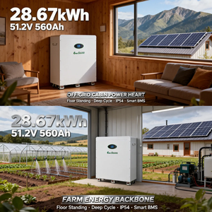 Batterie solaire 48V 51.2V 560Ah 28kWh pour système d'énergie solaire hors réseau, sur pied avec roues - Product Image 5