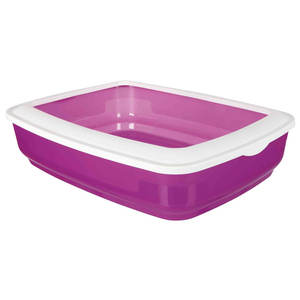 Bandeja para arena de gatos con borde, 38 x 11 x 50 cm, color morado, para gatos de interior - Product Image 1