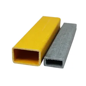 Perfiles FRP de pultrusión estructural aislados de alta resistencia, tubos rectangulares pultruidos GRP de fibra de vidrio para soporte de construcción