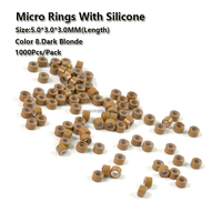 Commercio all'ingrosso Del Silicone Foderato Micro Perline 5.0*3.0*3.0 MILLIMETRI 1000Pcs/Bottle Micro Anello Terrore Dei Capelli Perline strumenti di estensione