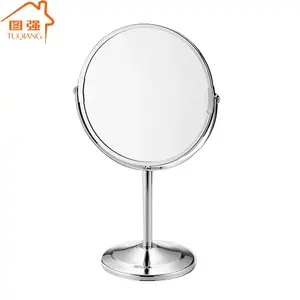 Vanity Makeup Table Mirror - Desk Mirrors 360 Adjustable Rotation, Metal Small Standing Mirror for Bedroom,Tabletop,Office