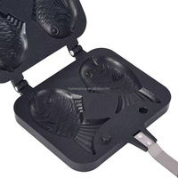 Poêle à Taiyaki 2, 3 ou 4 poissons, antiadhésive, pour gaufres, mini-œufs et crêpes, ensemble de cuisson