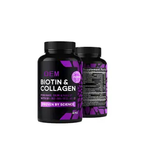 Biotin and Collagen Capsules Women's and Men's Hair, Skin and Nail Supplements Children Adult Customized OEM Vitamin Calcium