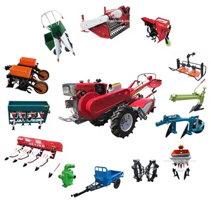 Diesel engine China agriculture mini walk-behind tractor 20hp 2WD wheels hand walking tractor