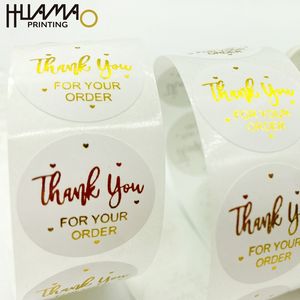 Etiqueta adhesiva transparente brillante con lámina dorada de Huamao Factory Direct para decoración de cajas de regalo. - Product Image 4