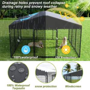 Enclos de jeu pour chien en métal grand format, sécurisé, antirouille, avec couverture, en chaîne maillée, vente en gros d'usine - Product Image 5