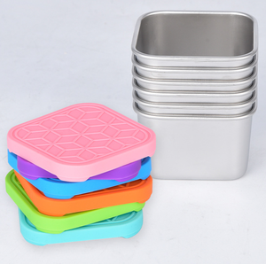 Stainless Steel 6 oz Leak Proof BPA Free Food Grade Kids Snack Containers Silicone Lid for Toddler <b>Lunch</b> <b>Box</b> <b>School</b> - Product Image 5