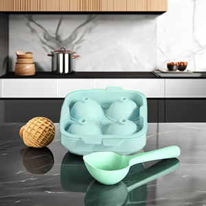 Molde de silicona para cubitos de hielo de 4 cavidades, molde de silicona para cubitos de hielo con forma de bola grande, bandeja redonda para cubitos de hielo con tapa, molde para Hacer bolas - Product Image 6