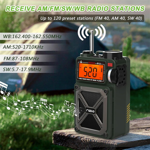 Multi-band noaa/AM/FM/SW xách tay có thể sạc lại quây Receiver với SOS báo động không dây chữ số Retro Loa - Product Image 3