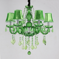 Lustre en cristal vert émeraude en forme de tube de verre, lignes verticales, éclairage artistique moderne pour chambre à coucher, salon, lampe suspendue