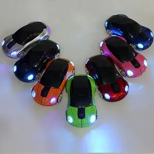 Ratón óptico inalámbrico con forma de coche 3D de 2,4 GHz, ratón USB para juegos con receptor para PC y portátil