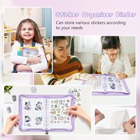 Organisateur de stickers réutilisable A5/A6 avec couverture zippée, pages transparentes pour la collection et le rangement des stickers
