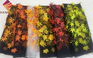 2025 nuova alta qualità 3D fiore ricamato <span class=keywords><strong>Tulle</strong></span> tessuto di pizzo a rete francese con motivo a foglia di pizzo ricamato per africano abito da sposa - Product Image 6