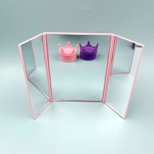 Factory Wholesale Foldable Trifold Vanity <b>Table</b> <b>Mirror</b> ABS Plastic Tri-fold Portable Travel Magnified MakeUp <b>Mirror</b> - Product Image 1