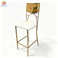 Tabourets de bar modernes en acier inoxydable avec coussin rembourré, chaises hautes pour restaurant, banquet, hôtel, îlot de cuisine