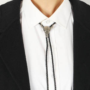 Collana Bolo Tie con Grande Ciondolo a Testa di Toro in Lega, Stile Western Cowboy Vintage, <span class=keywords><strong>per</strong></span> Uomo e Donna, con Cordino in Pelle Regolabile, Gioiello - Product Image 1