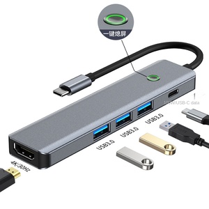 Hub de Desarrollo Tipo-C 5 en 1, Pantalla de Información con un Solo Botón, Convertidor USB 4K HD, Multipuerto para Portátil, 5 Puertos - Product Image 1