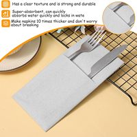Serviettes jetables personnalisées couleur grise 1 pli en papier Airlaid, style pochette, aspect lin, avec logo pour restaurant