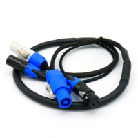 Câble hybride en gros XLR Powercon DMX, câble de scène combiné 3 broches DMX et alimentation 3G1.5, 1m 2m 3m 4m 10m