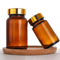 60 80 100 120 150 ml bouteille de médecine en verre ambré bouchon doré 500 ml tablette suppléments capsules bouteille bouteilles en verre de qualité supérieure