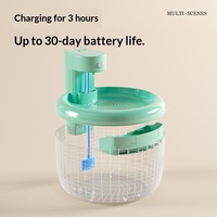 Fontaine à eau automatique intelligente pour chat et chien avec charge sans fil, détection automatique du débit, distributeur filtré et gamelle.