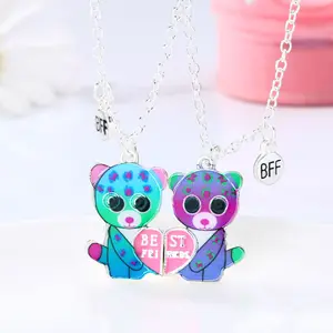 Hot Selling Kinder Bff Hanger Love Splice Ketting Cartoon Kleine Beer Vriend Set Ketting Sieraden