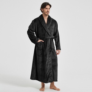 Vente en gros nouvelle Robe du matin Offre Spéciale vêtements de nuit en flanelle pour hommes avec col rabattu chemise de nuit transfrontalière pour couples <span class=keywords><strong>peignoir</strong></span> - Product Image 5